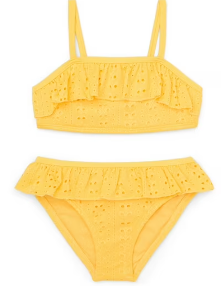 Wonder Nation Toddler Girl Eyelet Ruffle Bikini Swimsuit, Two-Piece