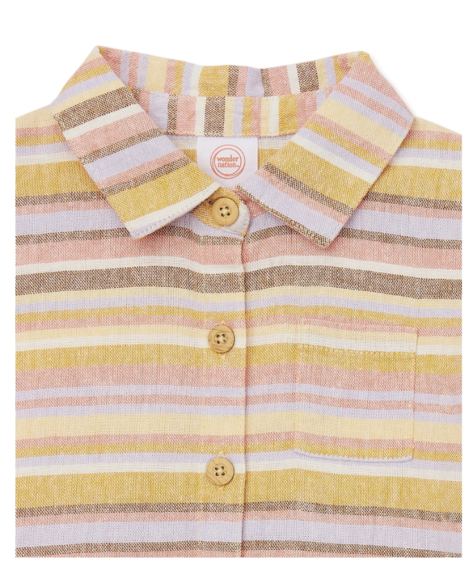 Wonder Nation Toddler Girls Elevated Shirt and Shorts Set