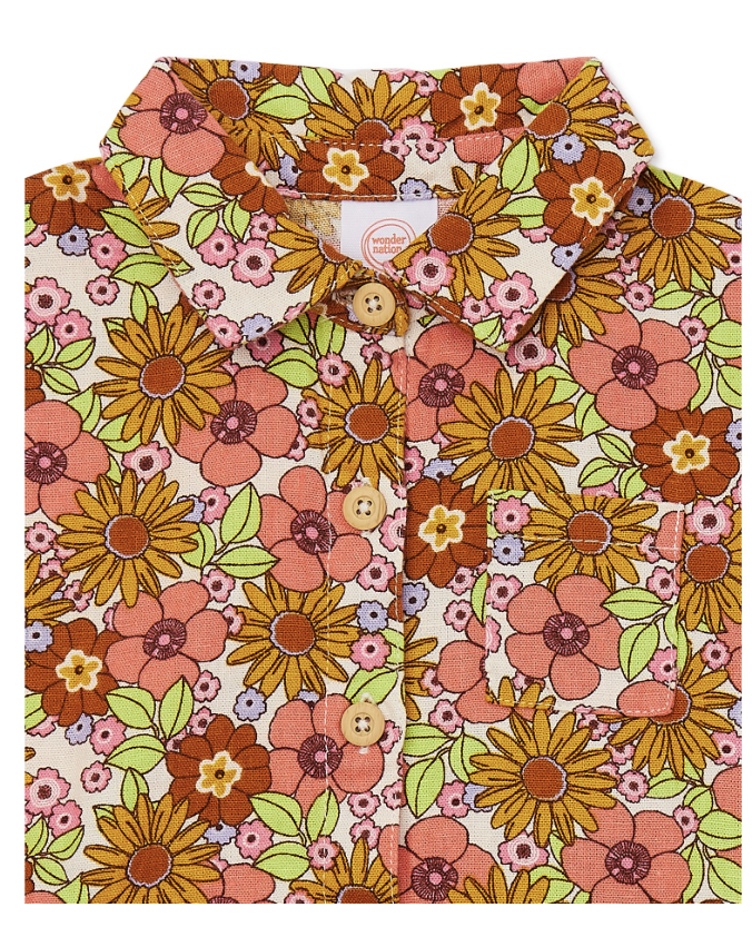Wonder Nation Toddler Girls Elevated Shirt and Shorts Set
