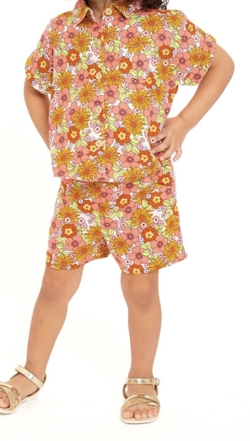 Wonder Nation Toddler Girls Elevated Shirt and Shorts Set