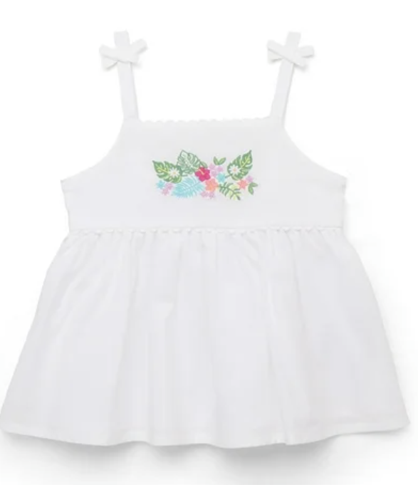 Wonder Nation Toddler Girls Cotton Peplum Cami Top with Embroidery