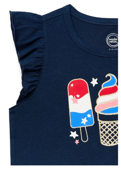 Wonder Nation Girls Popsicle Ruffle Tank