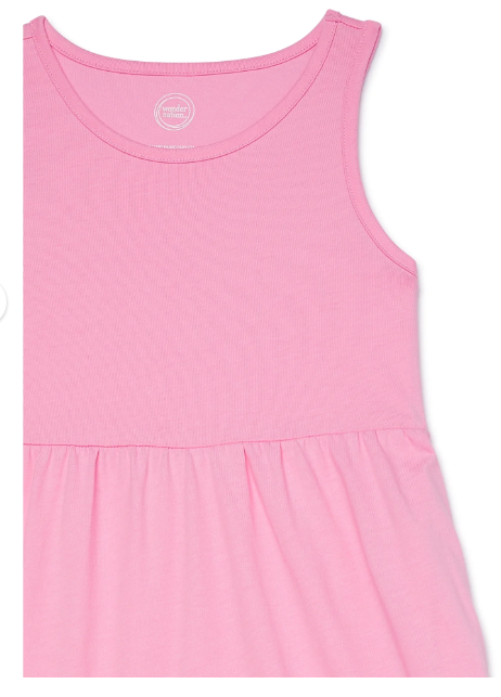 Wonder Nation Girls Tiered Midi Tank Dress