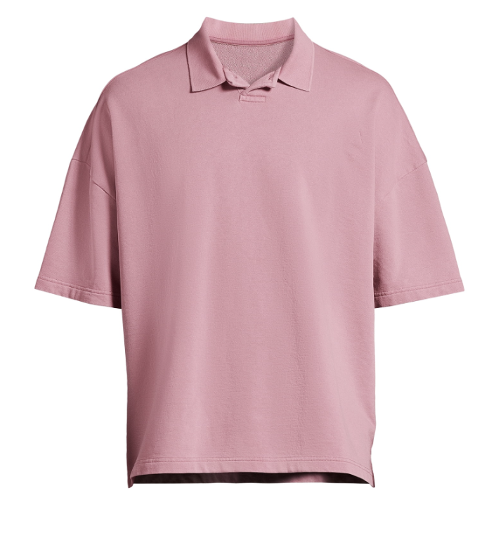 No Boundaries Mens & Big Mens Oversize French Terry Pink Polo Shirt