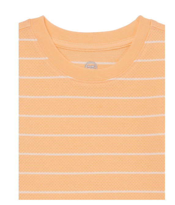 Wonder Nation Toddler Boys Striped Top with Long Sleeves Orange 12M
