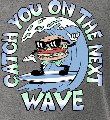 Wonder Nation Surf Burger, Crew Neck, Short Sleeve, Graphic T-Shirt