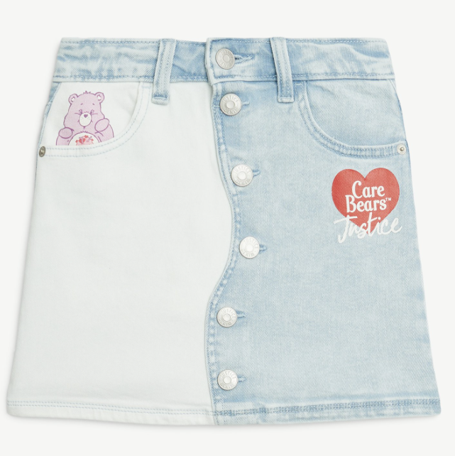 Justice Girls Care Bears Denim Skirt