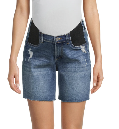 Time and Tru Women's Maternity Denim Bermuda Shorts