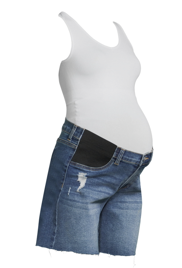 Time and Tru Women's Maternity Denim Bermuda Shorts