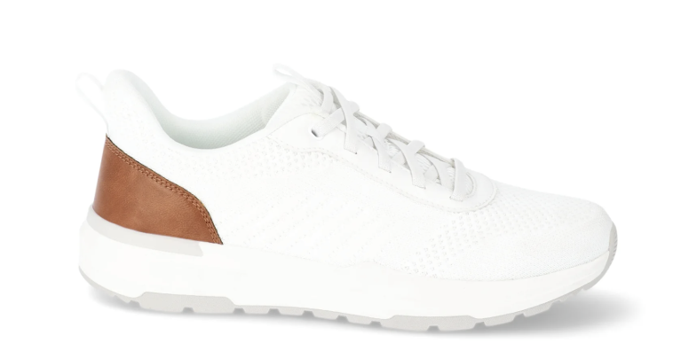 George Men's Knit Casual Shoes- White/Brown