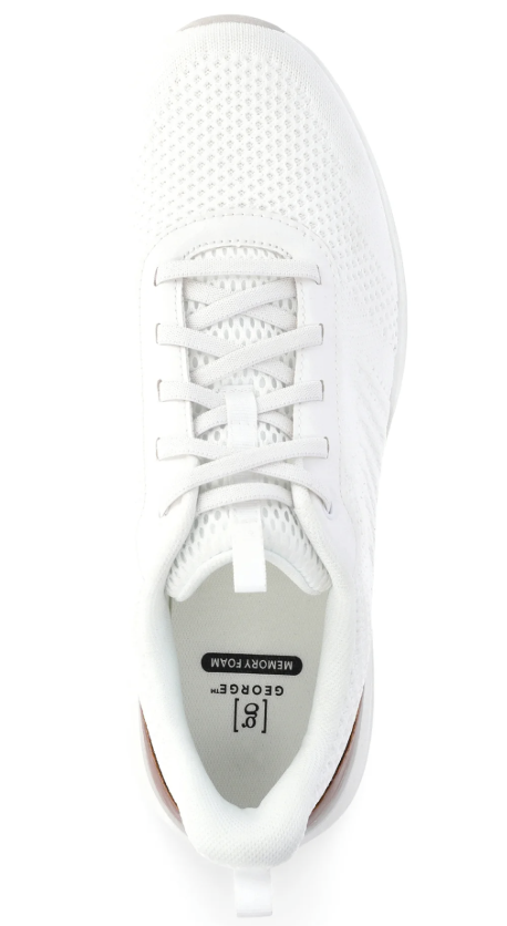 George Men's Knit Casual Shoes- White/Brown