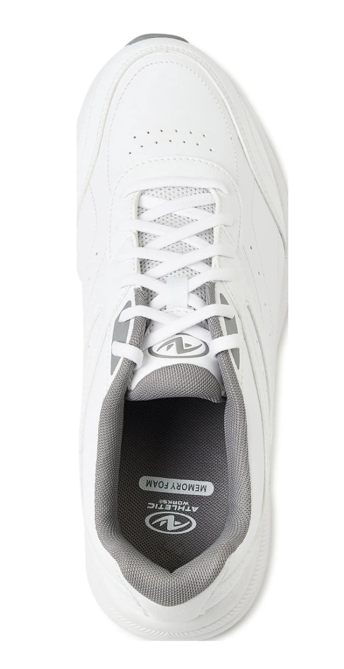 Athletic Works Men's Omar Wide Width Walking Shoe, Wide Width- White