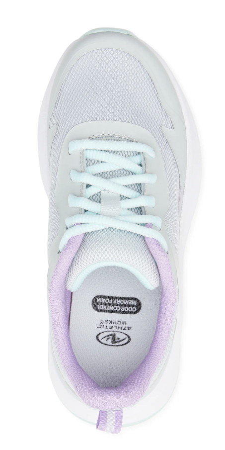 Athletic Works Little Girl & Big Girl Mesh Jogger Lace Up Sneakers