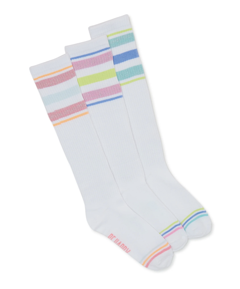 Wonder Nation Girls Knee High Fashion Socks, 3-Pack