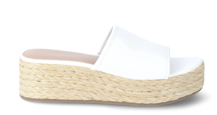 Time and Tru Women's Raffia Platform Slide Sandals