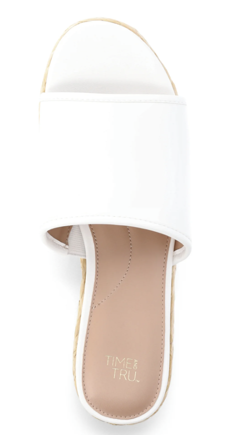 Time and Tru Women's Raffia Platform Slide Sandals