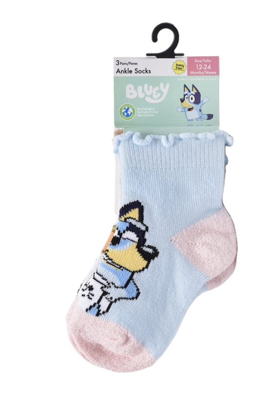 Bluey Easter Toddler Ankle Socks, 3-Pack