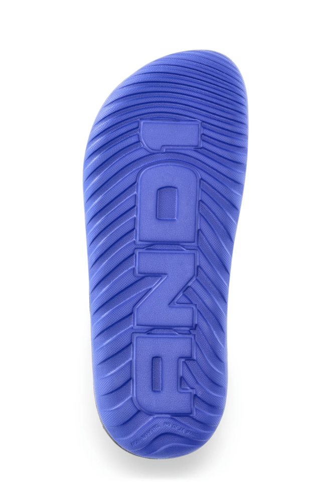 AND1 Men’s Athletic Adjustable Swirl Slide Sandals- BLACK/BLUE