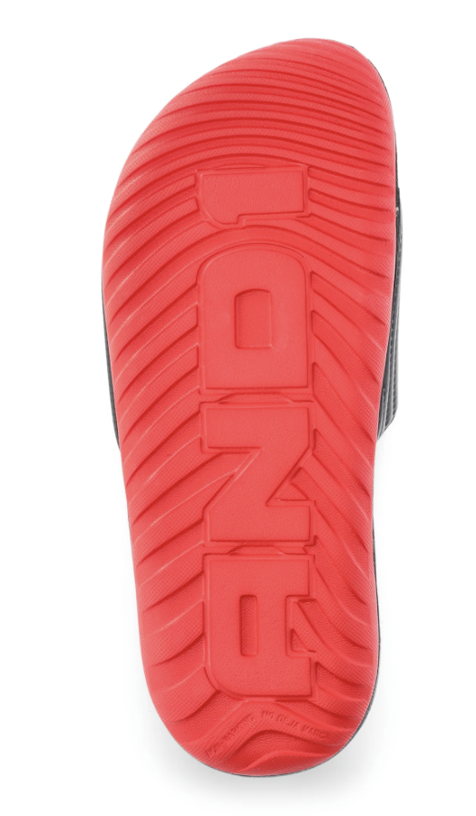 AND1 Men’s Athletic Adjustable Swirl Slide Sandals- BLACK/RED