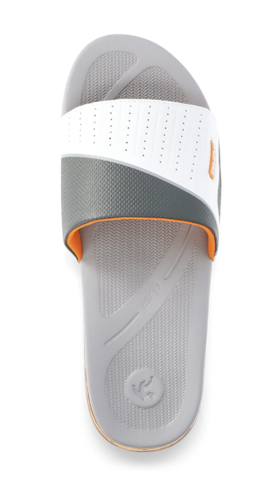 AND1 Men’s Athletic Air Bubble Slide Sandals- GREY/ORANGE