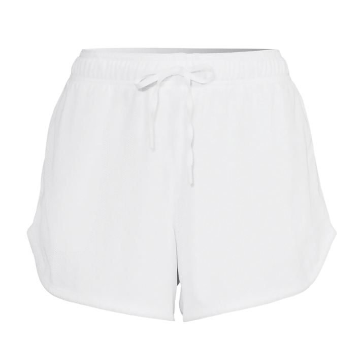 Athletic Works Women's High Rise Pull On Mesh Shorts- White