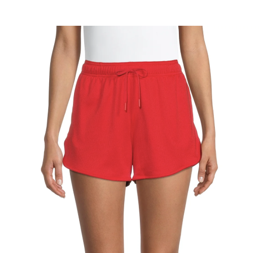 Athletic Works Women's High Rise Pull On Mesh Shorts- Orange