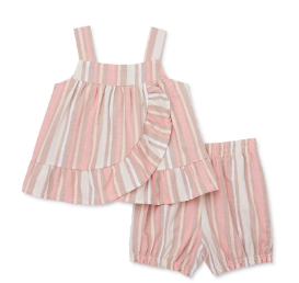 Wonder Nation Baby Girl Ruffled Top and Shorts Set, 2-Piece