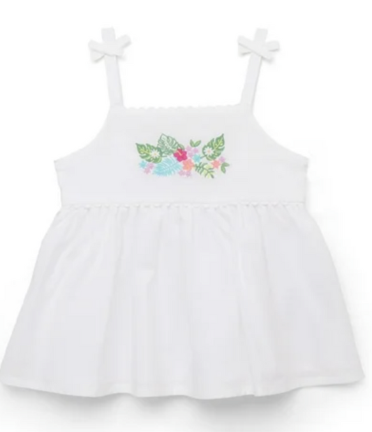 Wonder Nation Toddler Girls Cotton Peplum Cami Top with Embroidery