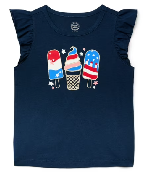 Wonder Nation Girls Popsicle Ruffle Tank