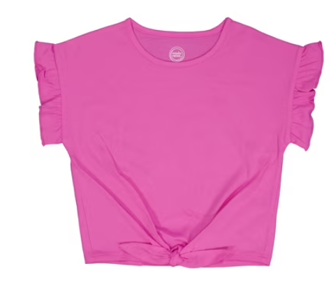 Wonder Nation Girls Short Sleeve Tie Front Tee