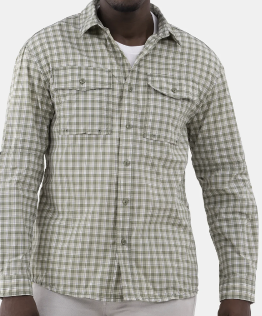 Ozark Trail Men's & Big Men's Upstream Shirt with Long Sleeves, UPF 50+