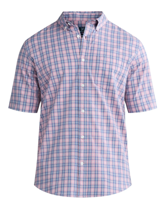 George Men's & Big Men's Button-Up Poplin Shirt with Short Sleeves
