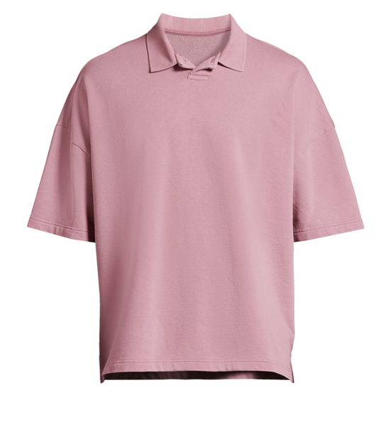 No Boundaries Mens & Big Mens Oversize French Terry Pink Polo Shirt