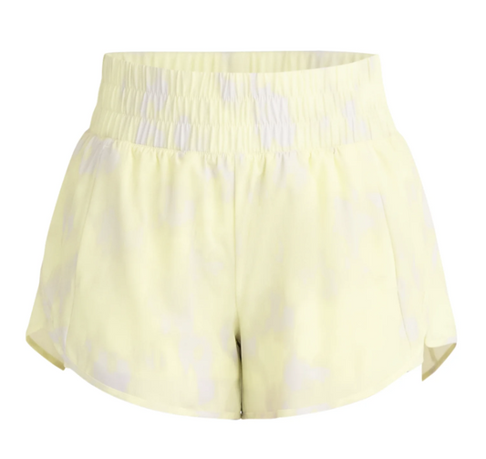 Avia Women's and Women's Plus Running Shorts with Bike Liner- Yellow Mist