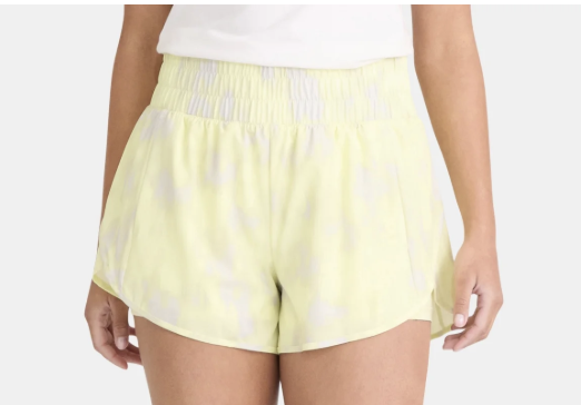 Avia Women's and Women's Plus Running Shorts with Bike Liner- Yellow Mist