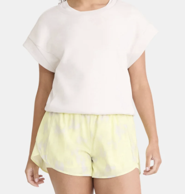 Avia Women's and Women's Plus Running Shorts with Bike Liner- Yellow Mist