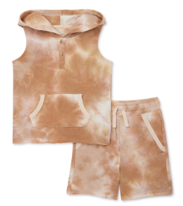 Wonder Nation Toddler Boy Hooded Tank Top and Shorts Outfit Set, 2-Piece, 2T