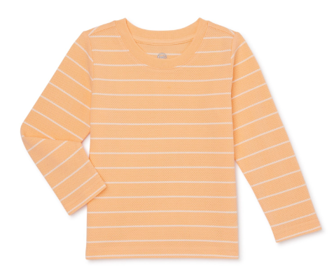 Wonder Nation Toddler Boys Striped Top with Long Sleeves Orange 12M