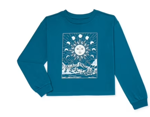 Wonder Nation Moon Meets Sun Apparel, Graphic Long Sleeves T-shirt