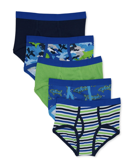 Wonder Nation Boys Brief Underwear, 5-Pack,