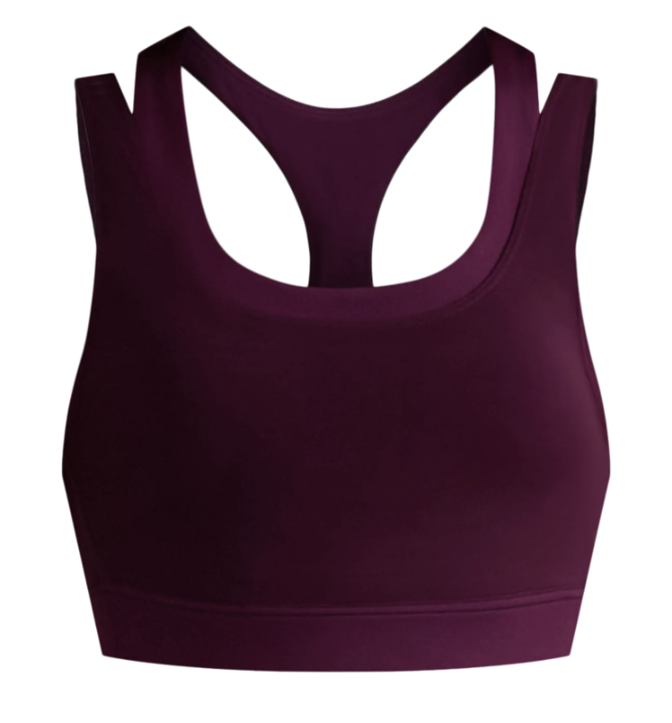 Avia Women's and Women's Plus Double Layer Mesh Sports Bra-Plum