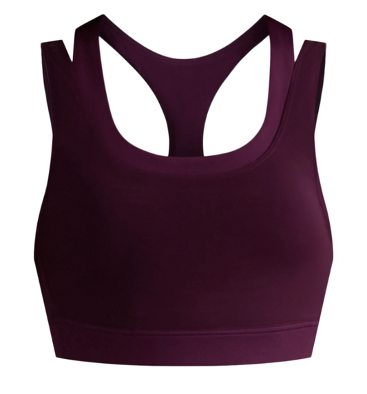 Avia Women's and Women's Plus Double Layer Mesh Sports Bra-Plum
