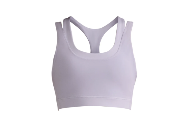 Avia Women's and Women's Plus Double Layer Mesh Sports Bra- Lavender