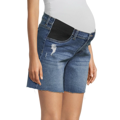 Time and Tru Women's Maternity Denim Bermuda Shorts