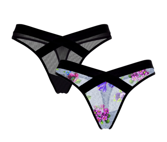 Parade Mesh Strappy Thong Underwear, 2-Pack