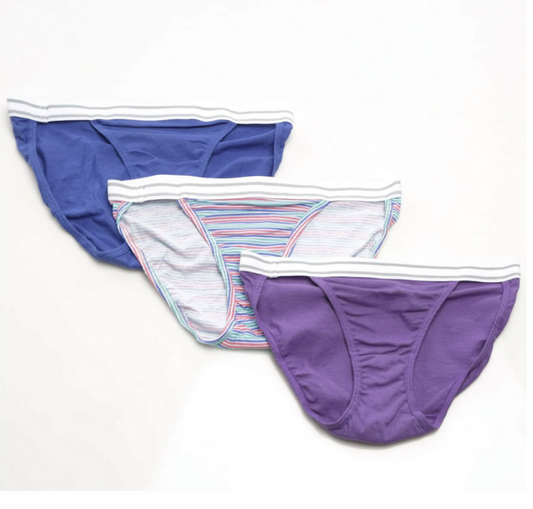 Hanes Women's P3 Hanes Cooldri Cotton String Bikini, Assorted, 5