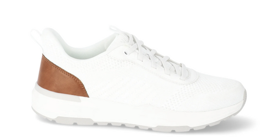 George Men's Knit Casual Shoes- White/Brown