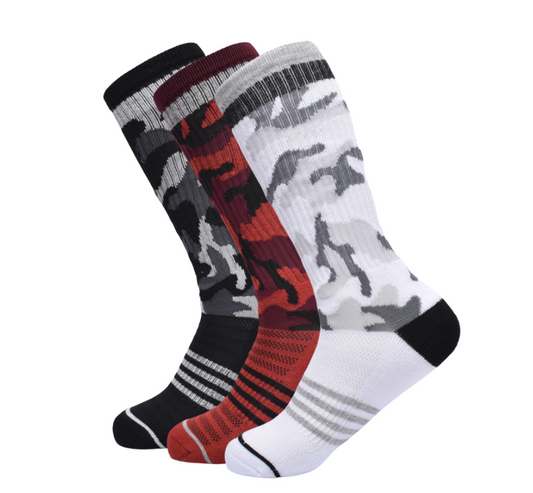 Athletic Works Boys Printed Crew Socks, 3-Pack