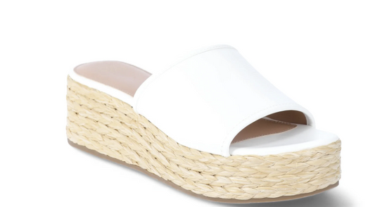 Time and Tru Women's Raffia Platform Slide Sandals