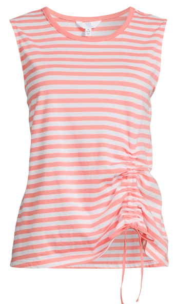 Time and Tru Women's Sleeveless Cotton Knit Cinch Top